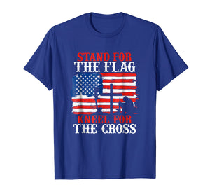 Stand For the Flag Kneel For the Cross T Shirt - Christian