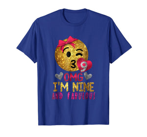 9th Birthday Shirt For Girls - OMG! I'm Nine and Fabulous