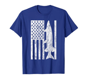 Musky Fishing T-Shirt - American Flag Patriotic Muskie Gift