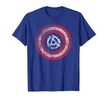 Load image into Gallery viewer, Patriotic Distressed Vinyl 45 RPM Adaptor T-shirt
