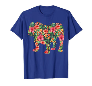 English Bulldog Flower T shirt Floral Dog Silhouette Gift