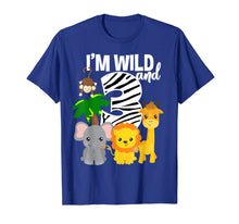 Load image into Gallery viewer, I'm Wild and 3 Zoo Theme Birthday Shirt Safari Jungle Animal
