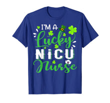 Load image into Gallery viewer, I'm a Lucky NICU Nurse Shamrock Top Hat St Patrick's Day T-Shirt-218498
