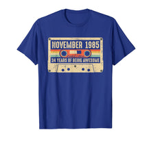 Load image into Gallery viewer, Vintage November 1985 34th birthday Gift Retro Cassette Tape T-Shirt
