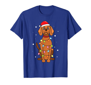 Vizsla Christmas Lights Mom Dad Dog Gift T-Shirt