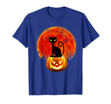 Load image into Gallery viewer, Black Cat Pumpkin Moon Halloween Costume Funny T-Shirt
