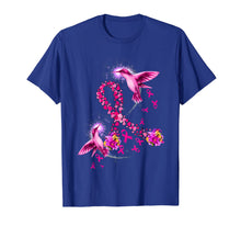 Load image into Gallery viewer, Hummingbird Flower Pink Ribbon Breast Cancer Awareness T-Shirt

