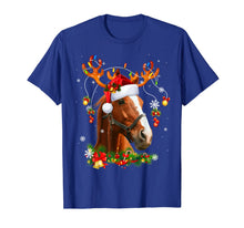 Load image into Gallery viewer, Horse Christmas Reindeer Lights Funny Horse Xmas Gift T-Shirt
