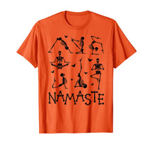Load image into Gallery viewer, Funny Skeleton With Yoga Namaste Halloween Costume T-Shirt
