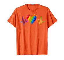 Load image into Gallery viewer, LGBT Rainbow Heartbeat T-shirt Gay and Lesbian Pride
