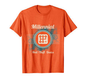 Automotive Millennial T-Shirt Gear Shift, Anti Theft Vehicle