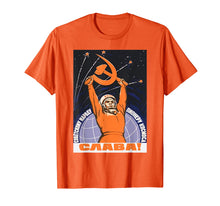 Load image into Gallery viewer, Soviet TShirt Sputnik Gagarin Space Ussr CCCP Vintage Poster
