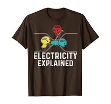 Load image into Gallery viewer, Ohm Volt Amp Electricity Explained Funny Electrician Nerd T-Shirt-421329
