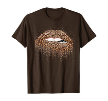 Load image into Gallery viewer, Womens Cool Lips Bite Kiss Me Leopard Print Cheetah T-Shirt-155736
