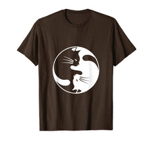 Load image into Gallery viewer, Black White Cat Yin and Yang T-shirt for Women and daddy
