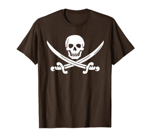 Jolly Roger Pirate Swords Skull Crossbones Costume Shirt