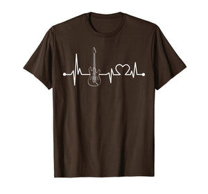 Electric Guitar Heartbeat T-Shirt Funny Music Lover Gift