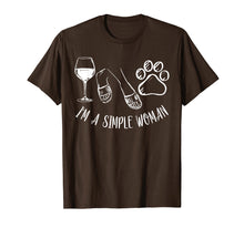 Load image into Gallery viewer, I&#39;m A Simple Woman Funny Wine Flip Flops Dog Paw Gift T-Shirt
