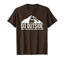 Load image into Gallery viewer, Go Outside Worst Case Scenario a Bear Kills You Shirt
