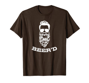 Mens Beer'd Hop Beard Bearded Beer Drinkers Tshirt for Men