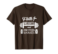 Load image into Gallery viewer, Faith Weights Christian Gym Humor Exercise Workout Shirt
