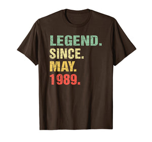 Legend Since May 1989 30th Birthday Gift 30 Years Old Shirt