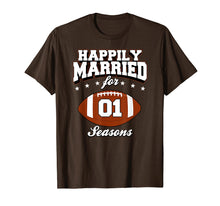 Load image into Gallery viewer, 1 Years Wedding Anniversary T-Shirt Football Couple Gift
