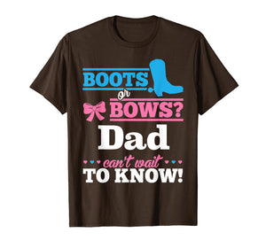 Mens Boots or Bows Shirt for Dad Gender Reveal Party Gift
