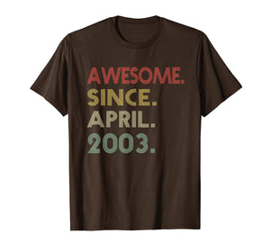 Awesome Since April 2003 Vintage T-Shirt 16th Birthday Gift