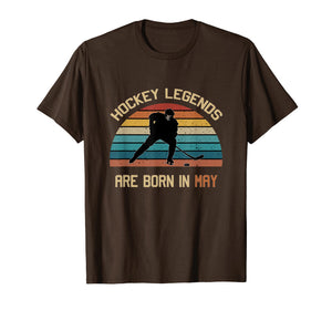 Hockey Legends are born in May vintage Ice Hockey T-shirt