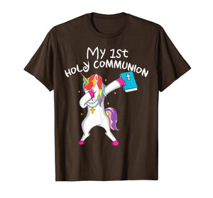 My 1st Holy Communion Unicorn Dabbing Tshirt Gift Boy Girl