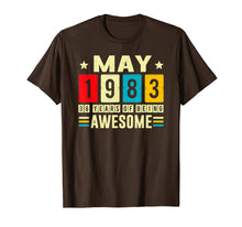 Load image into Gallery viewer, 36 Years Old Shirt May 1983 T-Shirt Retro Vintage 1983
