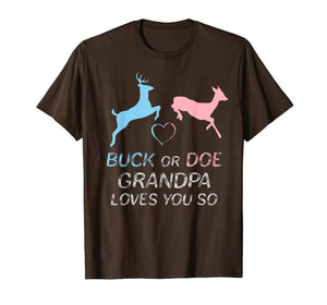Buck or Doe Baby Gender Reveal Grandpa T-Shirt