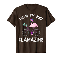 Load image into Gallery viewer, Today I Am Flamazing T-Shirt Amazing Flamingo Bicycle Lover
