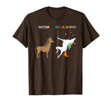 Load image into Gallery viewer, Doctor Social Worker Unicorn Dancing Pole Tshirt
