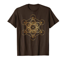 Load image into Gallery viewer, Metatron's Cube Golden Sacred Geometry Shirt
