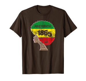 Juneteenth African American Flag Melanin Afro Artwork Women T-Shirt