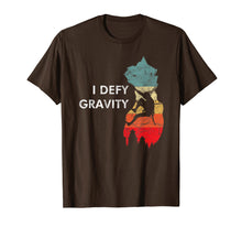Load image into Gallery viewer, Wall Rock climbing belaying bouldering I defy gravity man T-Shirt
