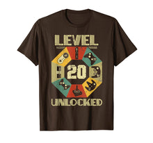 Load image into Gallery viewer, Level 20 Unlocked T Shirt Funny Video Gamer 20th Birthday
