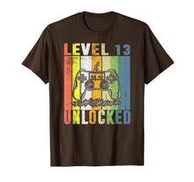 Load image into Gallery viewer, Level 13 Unlocked T-Shirt 13th Video Gamer Birthday Gift
