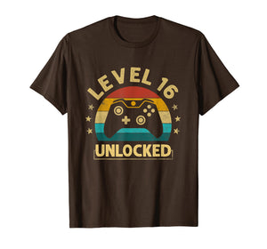 Level 16 Unlocked TShirt  Video Gamer 16th Birthday Gift