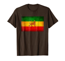 Load image into Gallery viewer, Old Ethiopia Flag shirt Lion of Judah Rasta Reggae T Shirt

