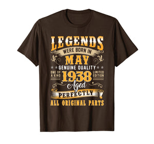 May 1938 81st Birthday Gift 81 Year Old Men Women Shirt