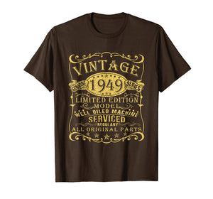 1949 Vintage 70th Birthday All Original Parts Gift T Shirt