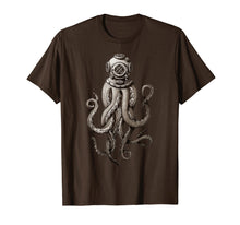 Load image into Gallery viewer, Retro SCUBA Deep Sea Octopus Release the Kraken T-shirt
