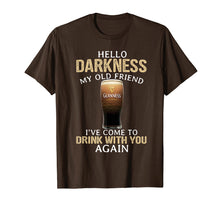Load image into Gallery viewer, Hello Darkness My Old Friend Shamrock Beer Funny Gift Tshirt

