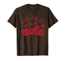Load image into Gallery viewer, old chief never die indian vintage motorcycle shirt
