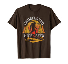 Load image into Gallery viewer, Bigfoot T-shirt Undefeated Hide &amp; Seek Sasquatch Yeti Gift
