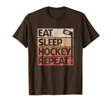 Load image into Gallery viewer, Eat Sleep Hockey Repeat T-shirt Funny Ice Hockey Retro Gift
