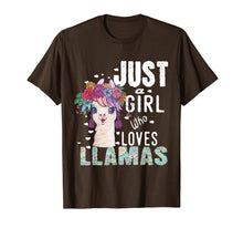 Load image into Gallery viewer, Just A Girl Who Loves Llamas T Shirt Heart Love Girl Gift
